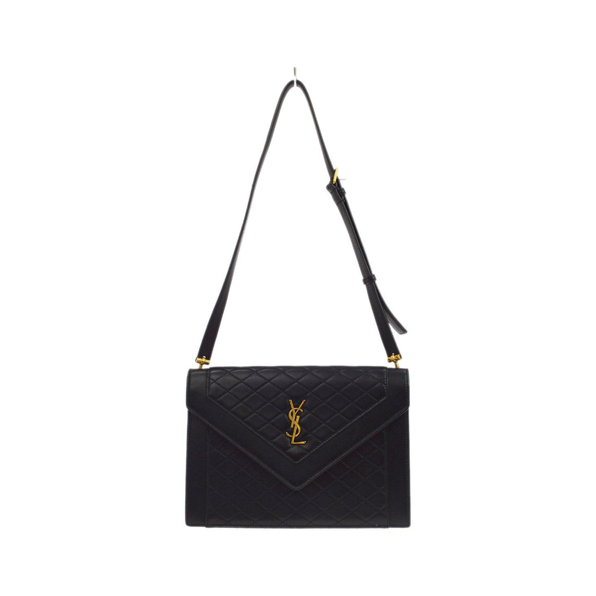 Saint Laurent Gaby Envelope Satchel Quilted Leather, Black, Leather, Handbag