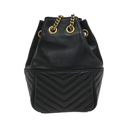 Saint Laurent Joe Bucket Matelasse Chevron Leather, Black, Leather, Handbag