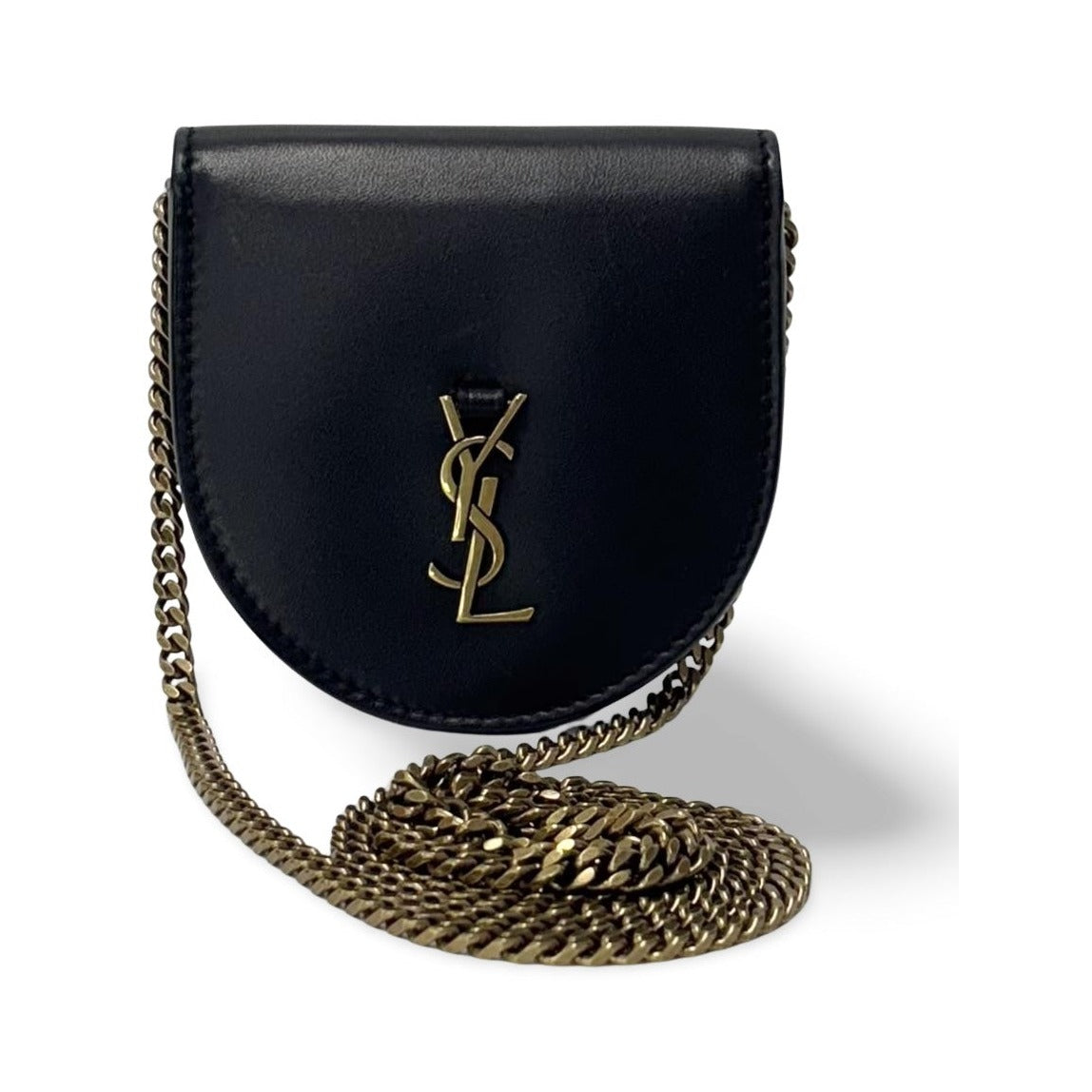 Saint Laurent Kaia Flap Satchel Leather, Black, Leather, Handbag