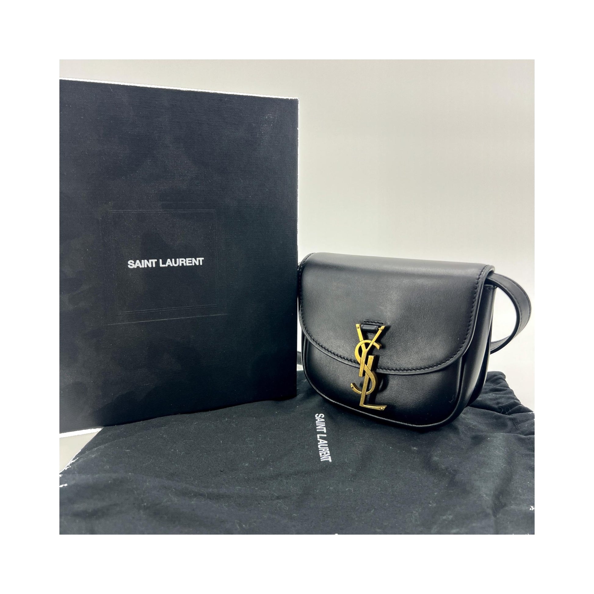 Saint Laurent Kaia Leather, Black, Leather, Shoulder Bag