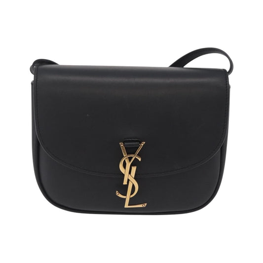 Saint Laurent Kaia Leather with Brogue Detail, Black, Leather, Shoulder Bag
