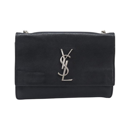 Saint Laurent Kate Box Leather, Black, Leather, Handbag