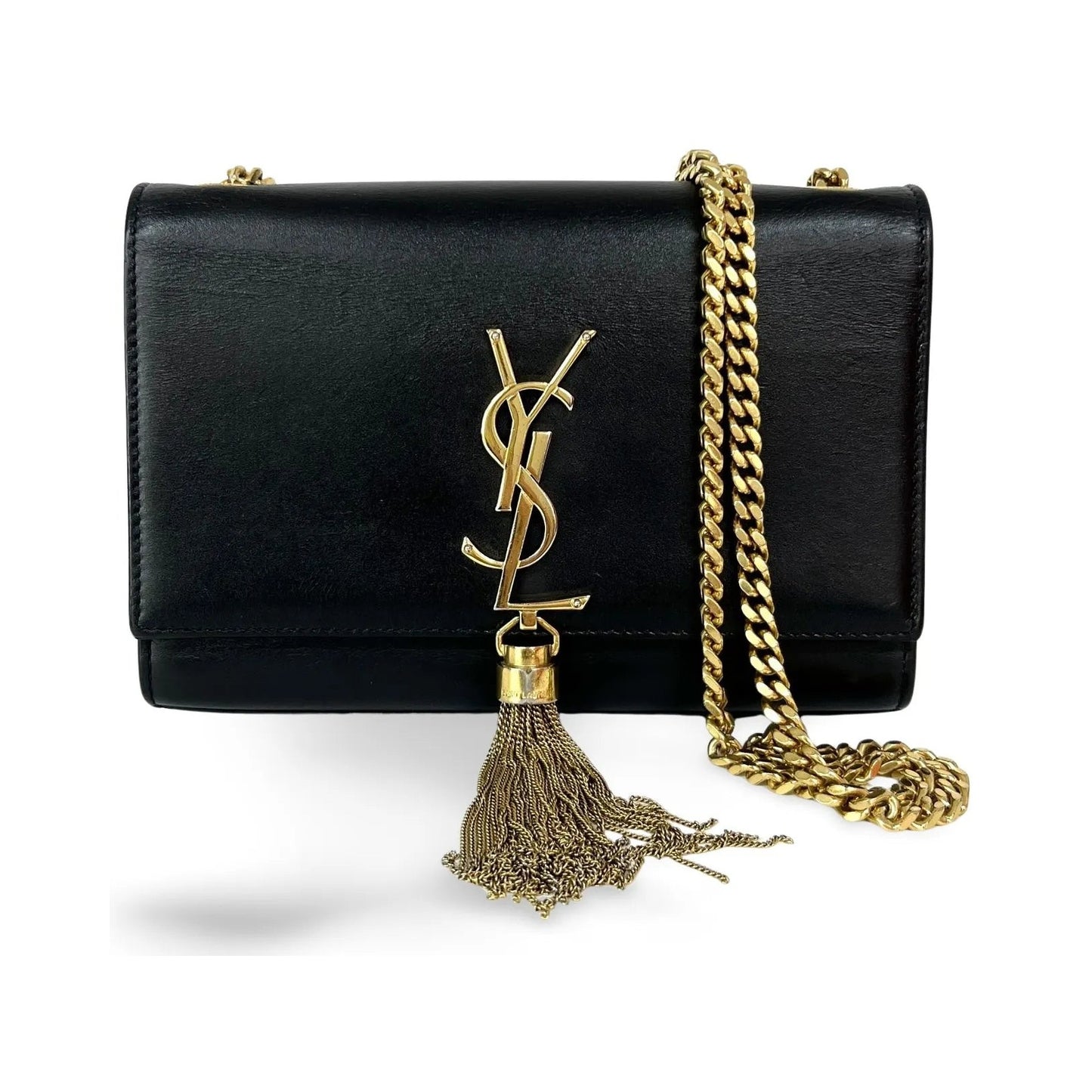Saint Laurent Kate leather, Black, Leather, Shoulder Bag