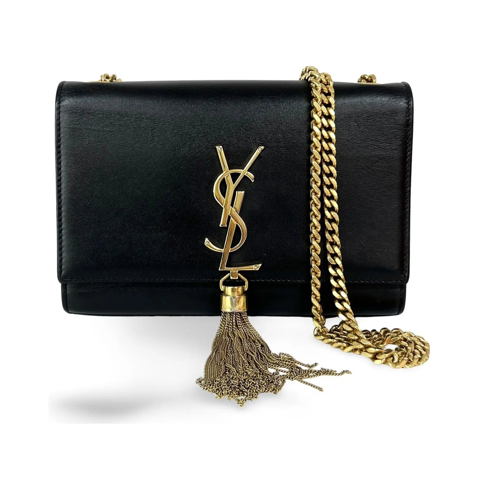 Saint Laurent Kate leather, Black, Leather, Shoulder Bag