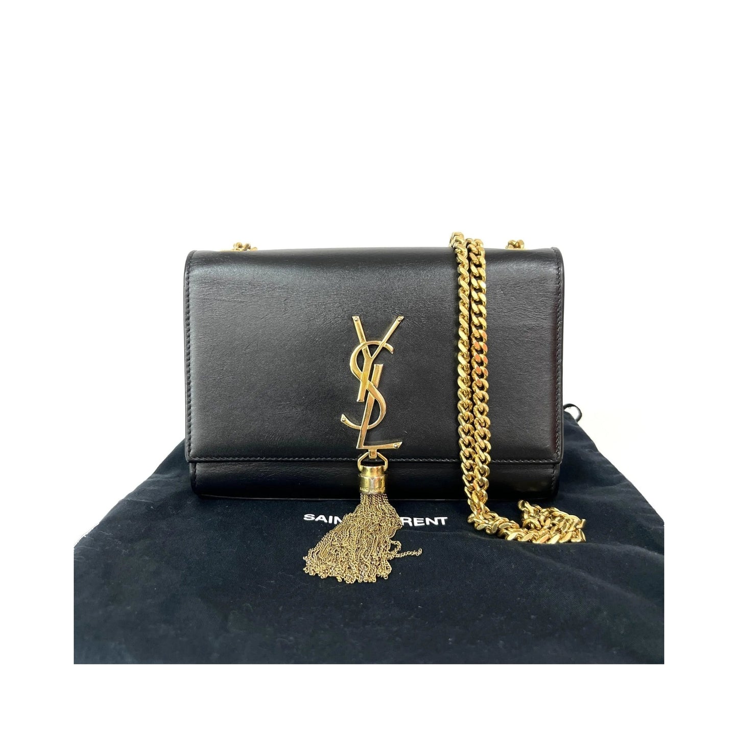 Saint Laurent Kate leather, Black, Leather, Shoulder Bag