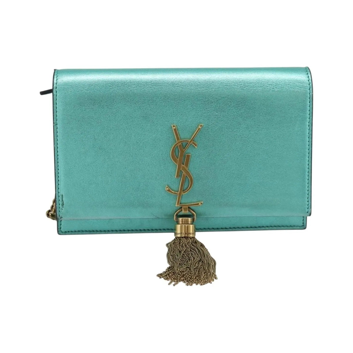 Saint Laurent Kate leather, Green, Leather, Shoulder Bag