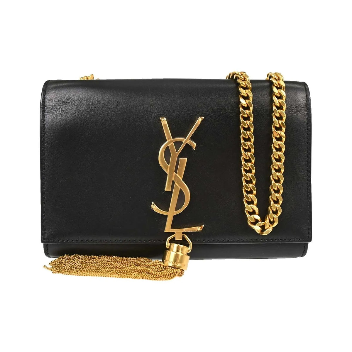 Saint Laurent Kate leather, Black, Leather, Shoulder Bag