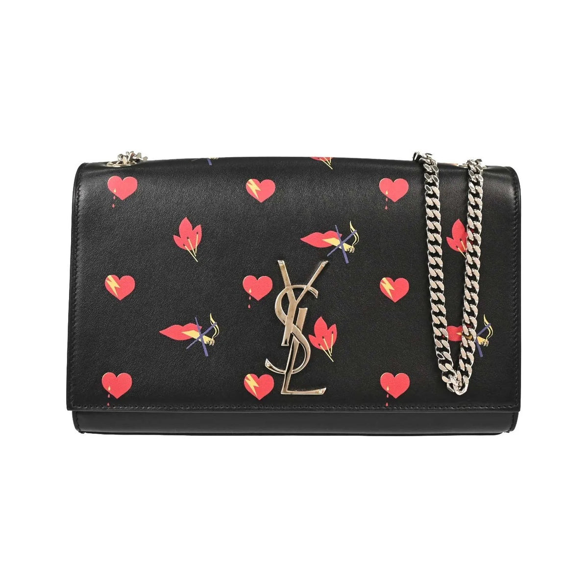 Saint Laurent Kate leather, Black, Leather, Shoulder Bag