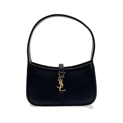 Saint Laurent Le 5 a 7 Hobo Leather, Black, Leather, Shoulder Bag