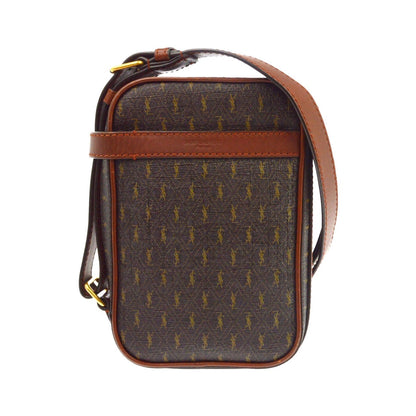 Saint Laurent Le Monogramme Monogram All Over Coated Canvas and Leather, Brown, Canvas, Crossbody Bag