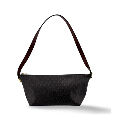 Saint Laurent Le Monogramme Monogram All Over Coated Canvas and Leather, Black, Canvas, Shoulder Bag