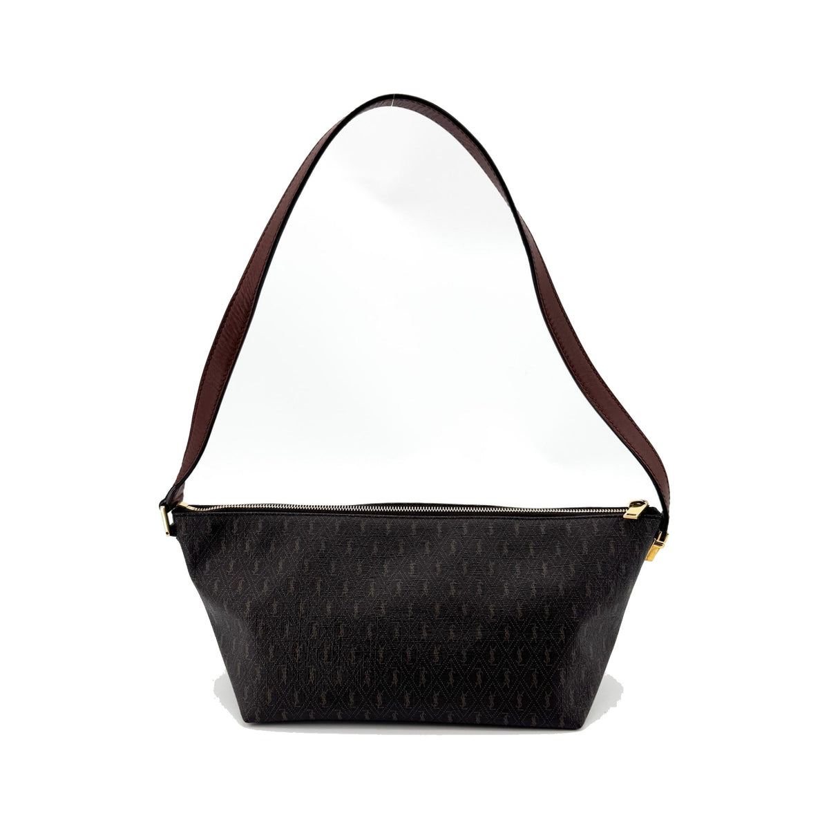 Saint Laurent Le Monogramme Monogram All Over Coated Canvas and Leather, Black, Canvas, Shoulder Bag