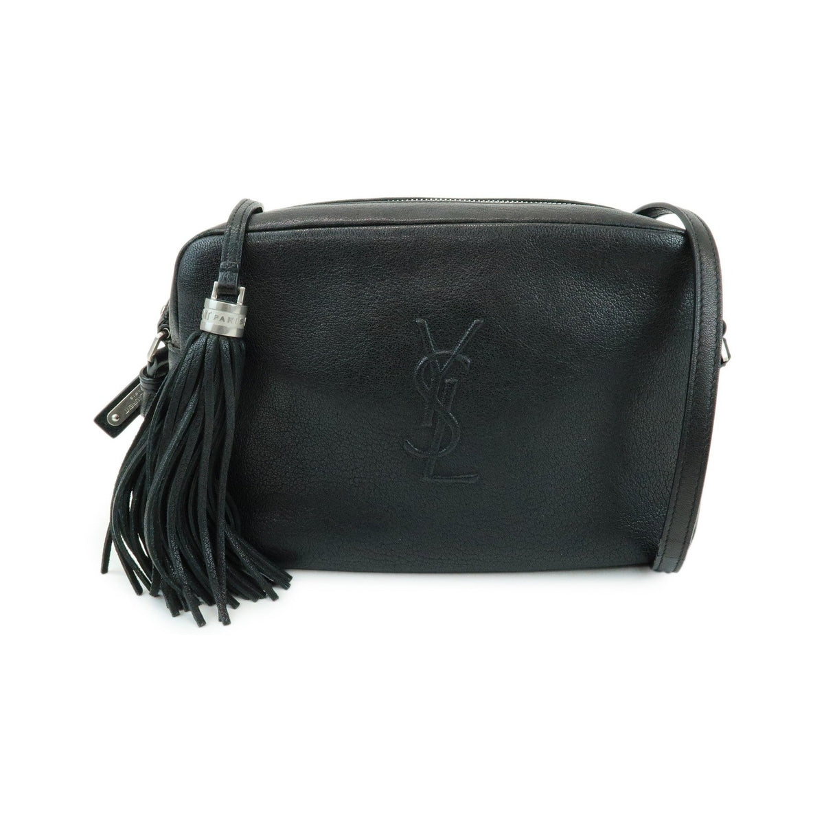 Saint Laurent Lou Camera Leather, Black, Leather, Handbag
