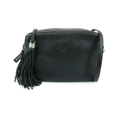 Saint Laurent Lou Camera Leather, Black, Leather, Handbag