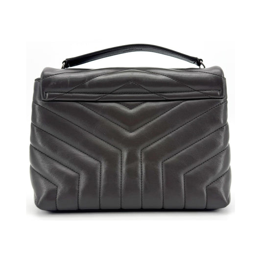 Saint Laurent Loulou Matelasse Chevron Leather, Black, Leather, Shoulder Bag