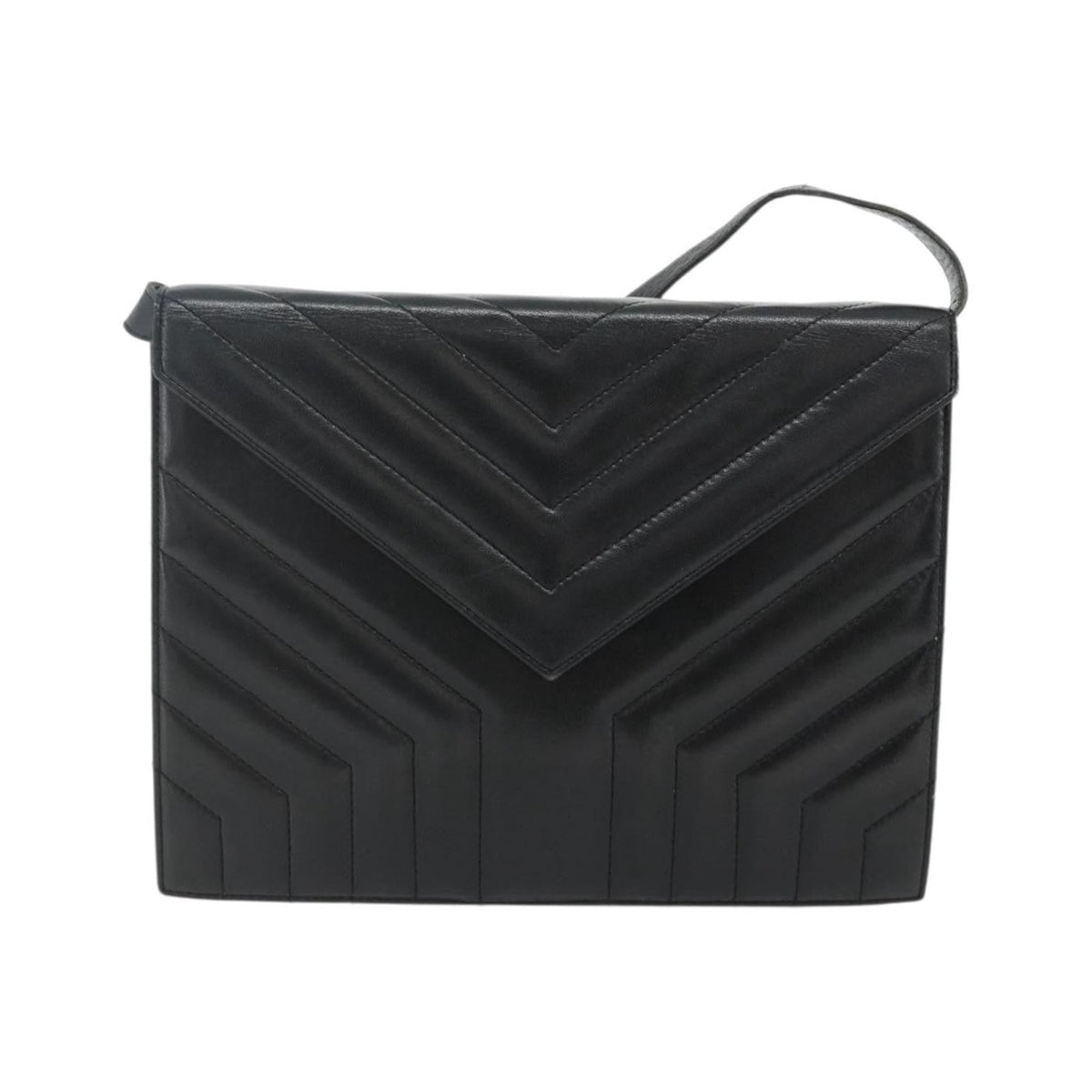 Saint Laurent Loulou NM Matelasse Chevron Leather, Black, Leather, Shoulder Bag