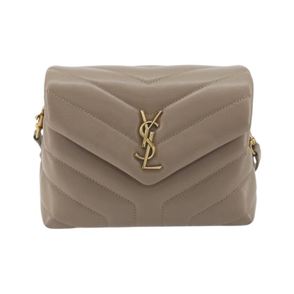 Saint Laurent Loulou Puffer Quilted Leather, Beige, Leather, Shoulder Bag