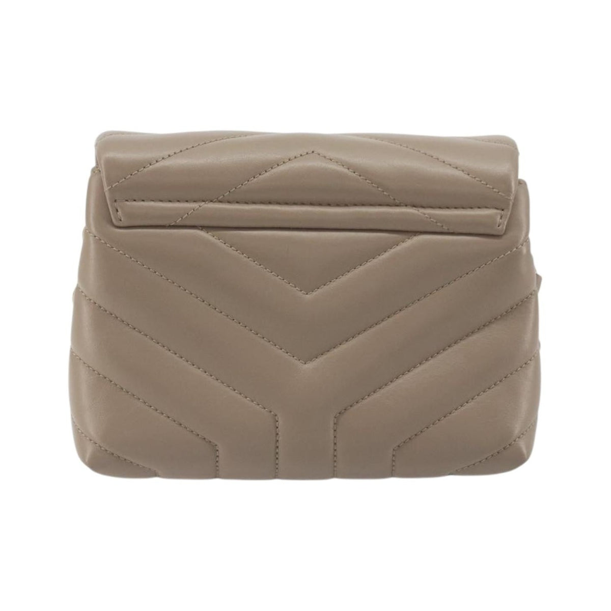 Saint Laurent Loulou Puffer Quilted Leather, Beige, Leather, Shoulder Bag