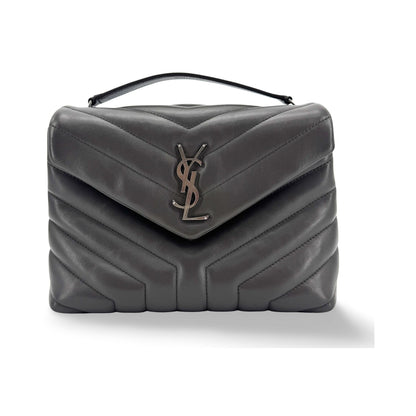 Saint Laurent LouLou Top Handle Matelasse Chevron Leather, Black, Leather, Handbag