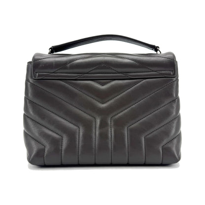 Saint Laurent LouLou Top Handle Matelasse Chevron Leather, Black, Leather, Handbag
