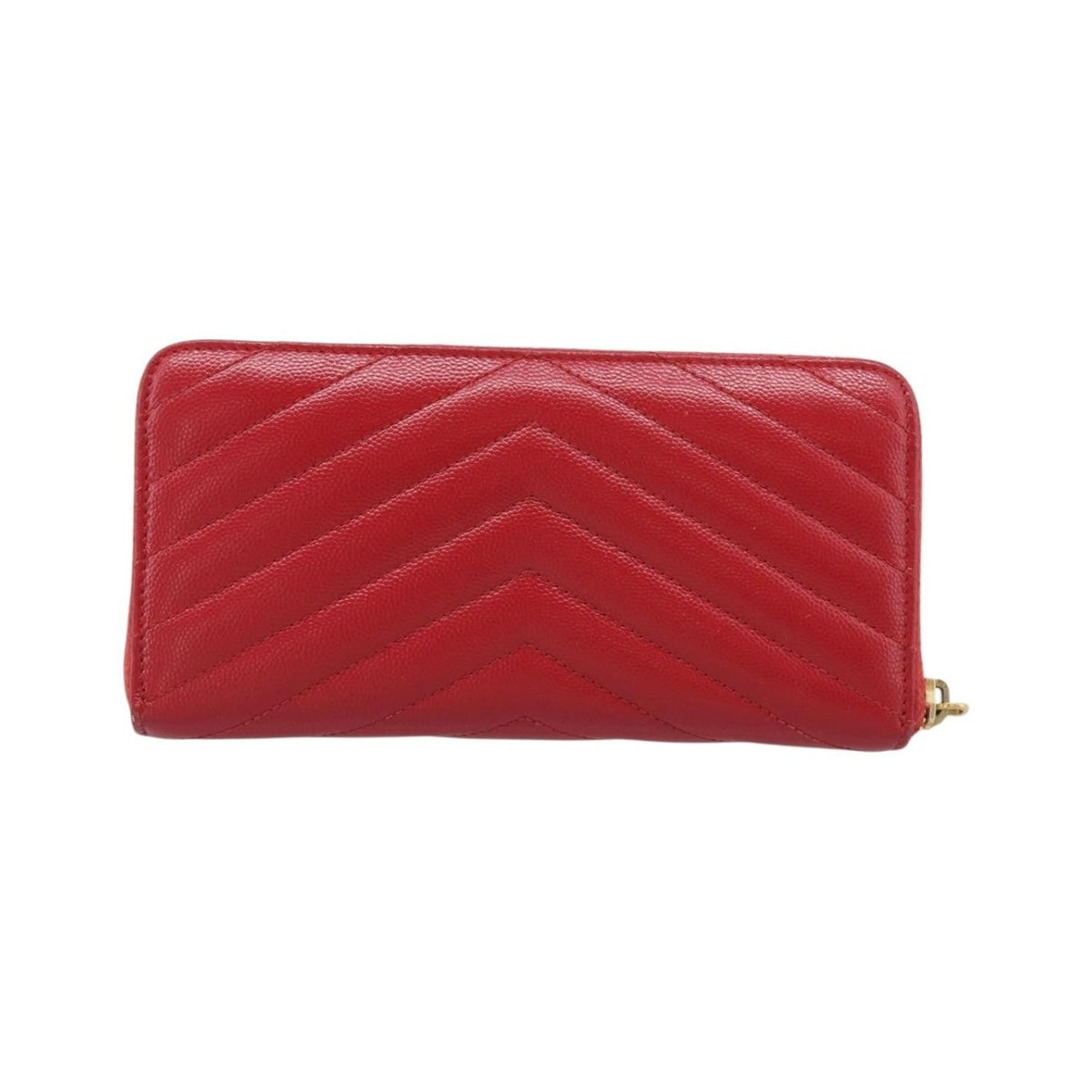 Saint Laurent Loulou Zip Around Matelasse Chevron Leather, Red, Leather, Wallet