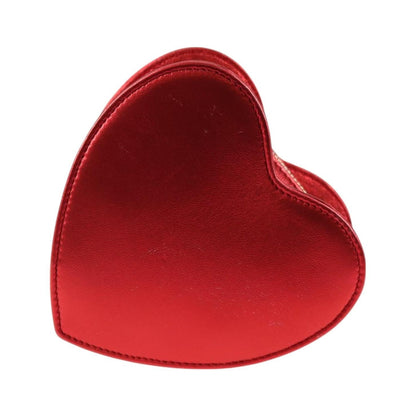 Saint Laurent Love Heart Chain Leather, Red, Leather, Shoulder Bag