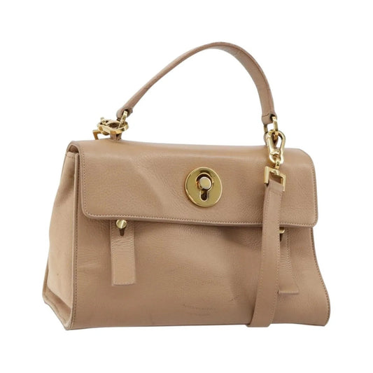 Saint Laurent Muse Two Leather, Beige, Leather, Handbag