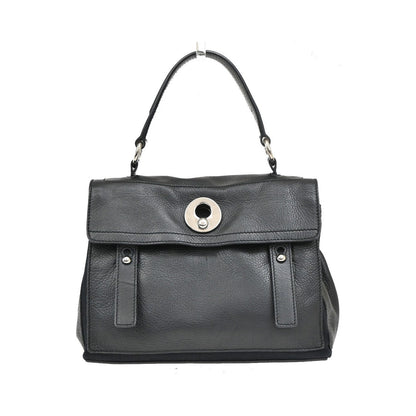 Saint Laurent Muse Two Leather, Black, Leather, Handbag