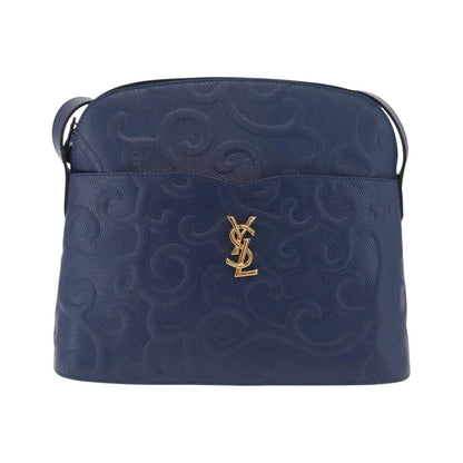Saint Laurent Overseas Leather, Navy, Leather, Tote Bag