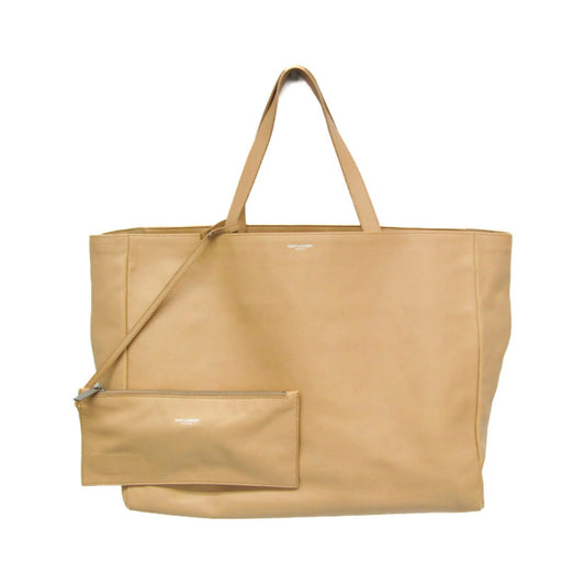 Saint Laurent Reversible East West Shopper Tote Leather, Beige, Leather, Tote Bag