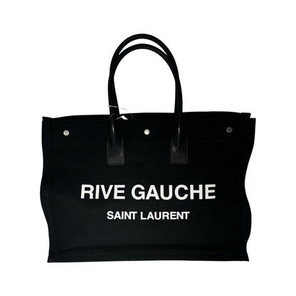 Saint Laurent Rive Gauche Canvas, Black, Canvas, Tote Bag