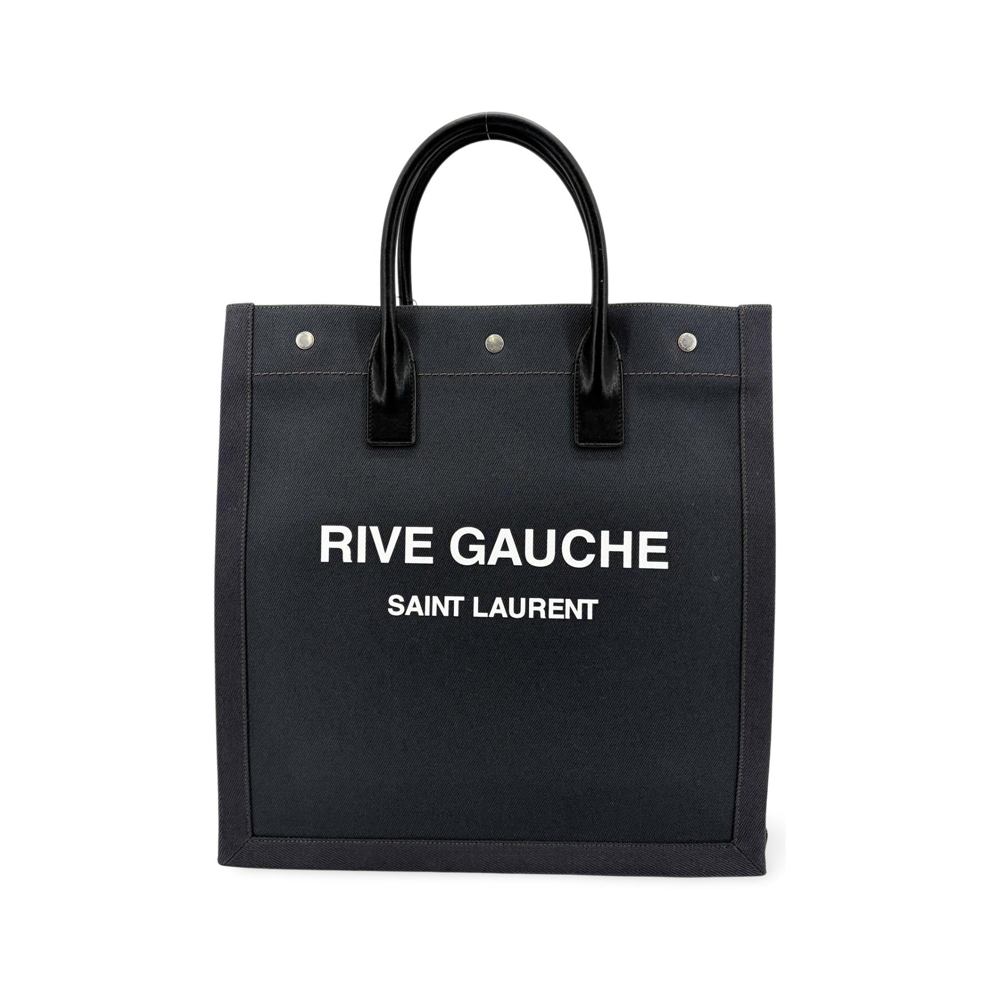 Saint Laurent Rive Gauche Pouch Canvas, Black, Canvas, Clutch