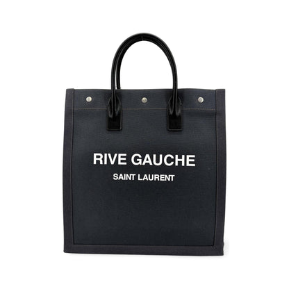 Saint Laurent Rive Gauche Pouch Canvas, Black, Canvas, Clutch