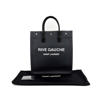Saint Laurent Rive Gauche Pouch Canvas, Black, Canvas, Clutch