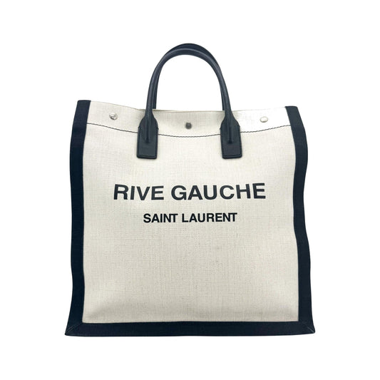 Saint Laurent Rive Gauche Shopper Canvas, White, Canvas, Tote Bag