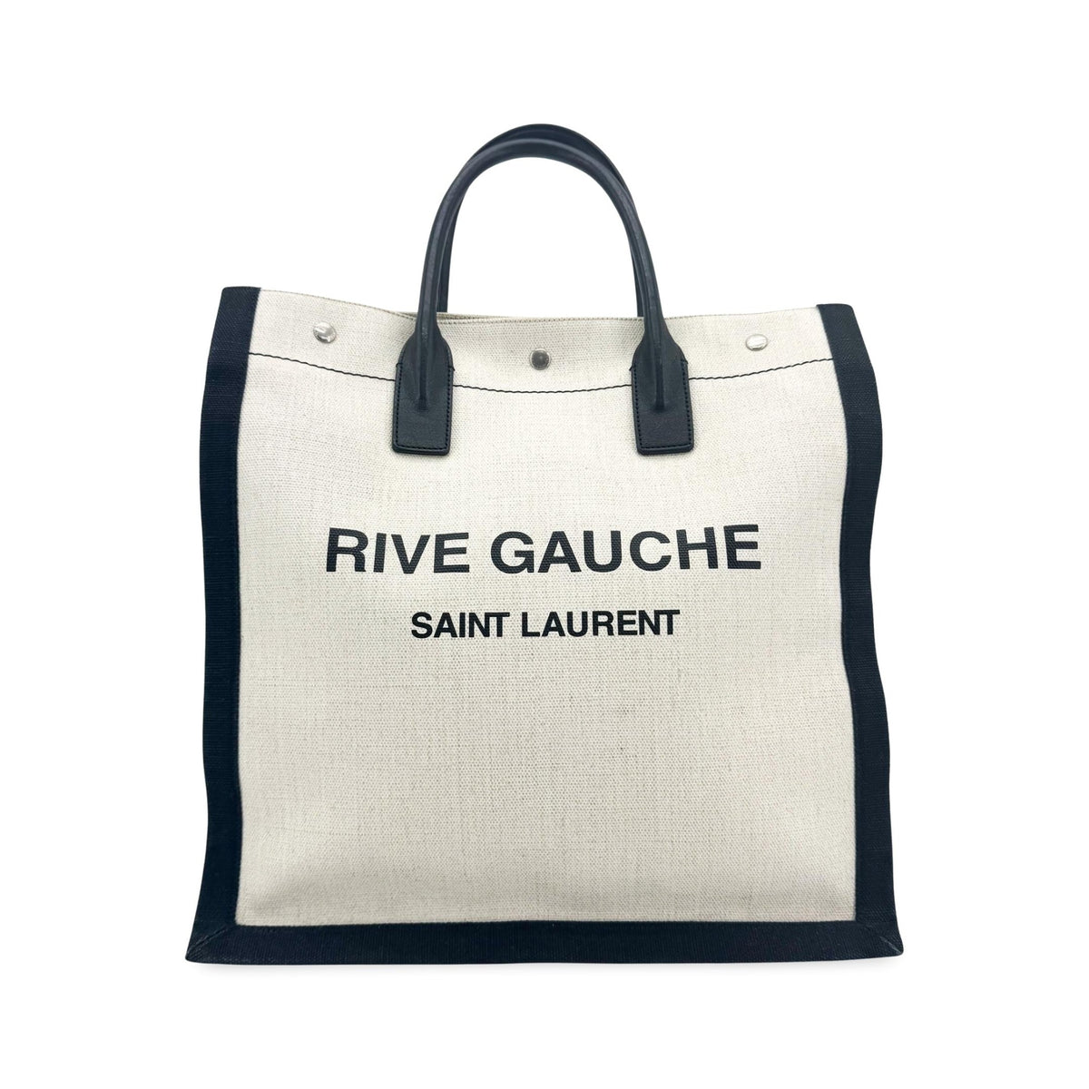 Saint Laurent Rive Gauche Shopper Canvas, White, Canvas, Tote Bag