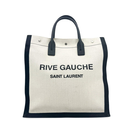 Saint Laurent Rive Gauche Shopper Canvas, White, Canvas, Tote Bag