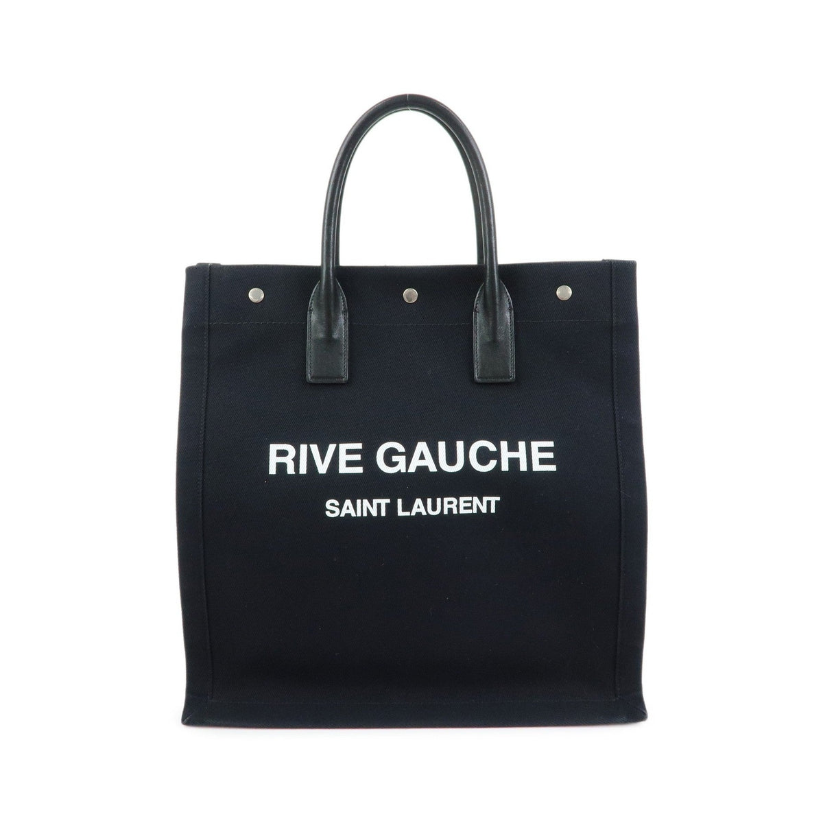 Saint Laurent Rive Gauche Shopper Canvas, Black, Canvas, Tote Bag