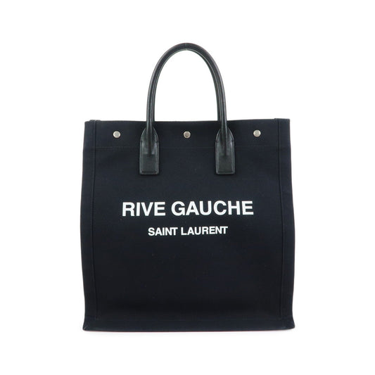 Saint Laurent Rive Gauche Shopper Canvas, Black, Canvas, Tote Bag