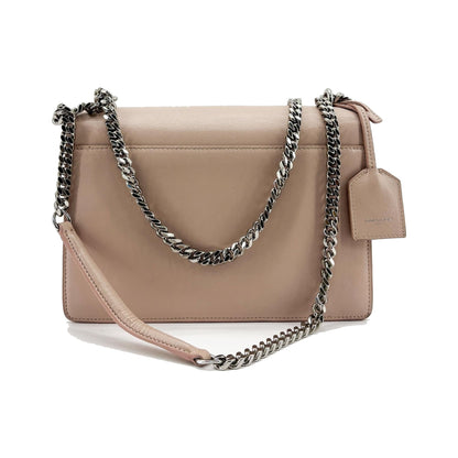 Saint Laurent Sunset Crossbody Bag Crackled Metallic Leather, Pink, Leather, Crossbody Bag