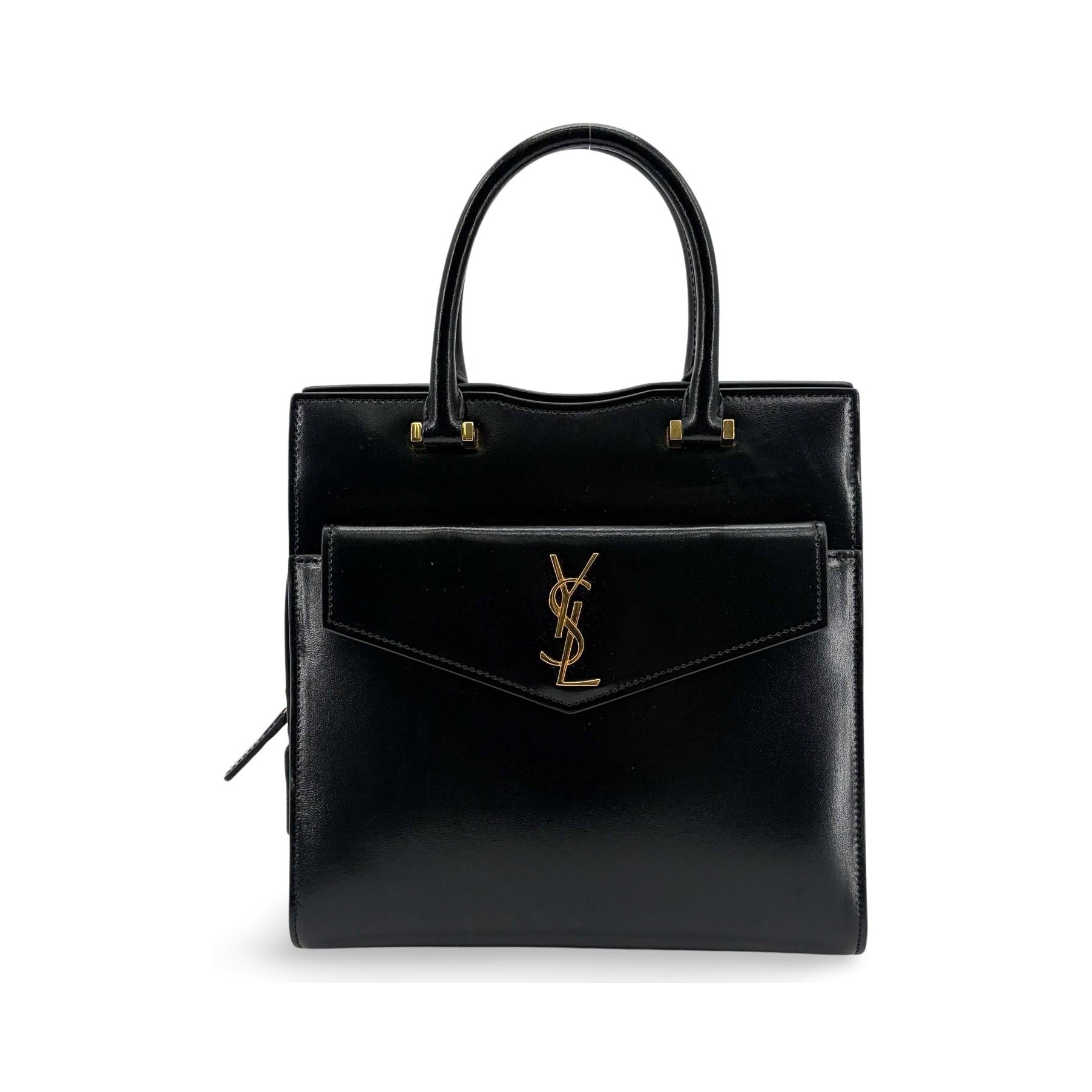 Saint Laurent Uptown Crossbody Bag Leather, Black, Leather, Crossbody Bag