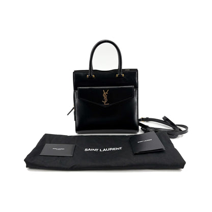 Saint Laurent Uptown Crossbody Bag Leather, Black, Leather, Crossbody Bag