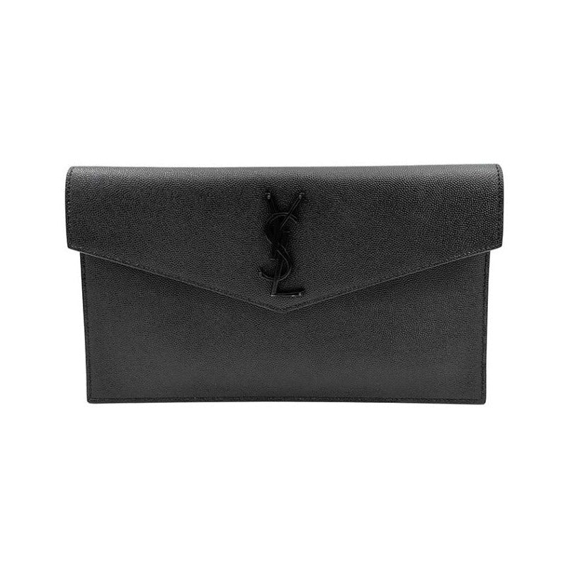 Saint Laurent Uptown Flap Leather, Black, Leather, Wallet