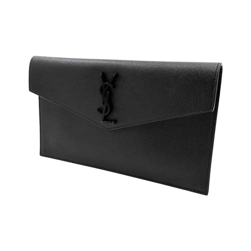 Saint Laurent Uptown Flap Leather, Black, Leather, Wallet