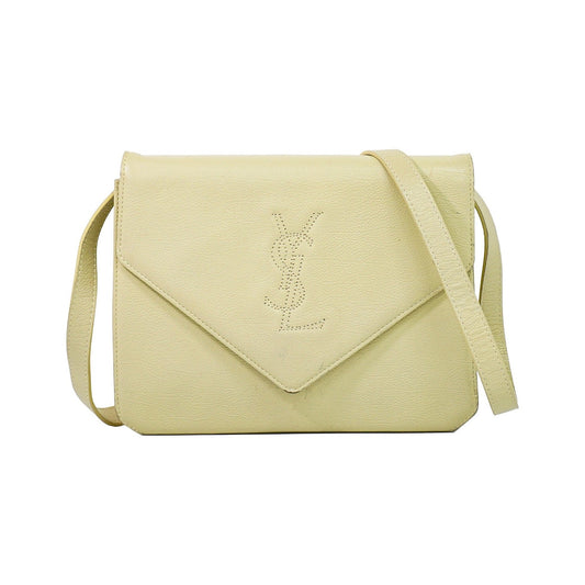 Saint Laurent Uptown Leather, Beige, Leather, Crossbody Bag