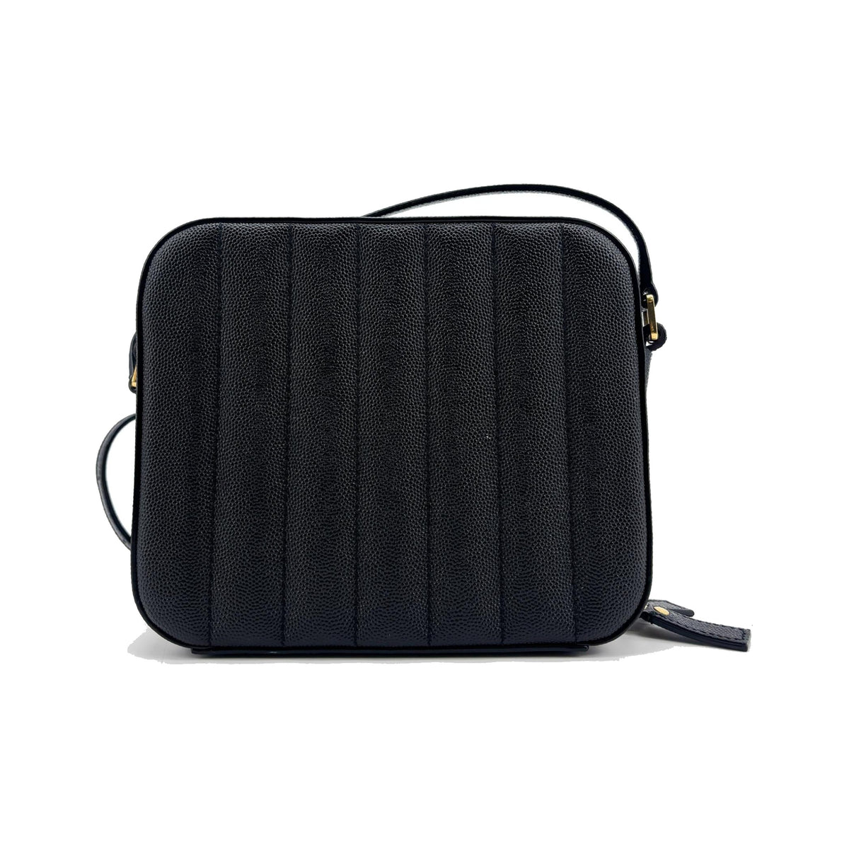 Saint Laurent Vicky Camera Vertical Quilted Leather, Black, Leather, Shoulder Bag