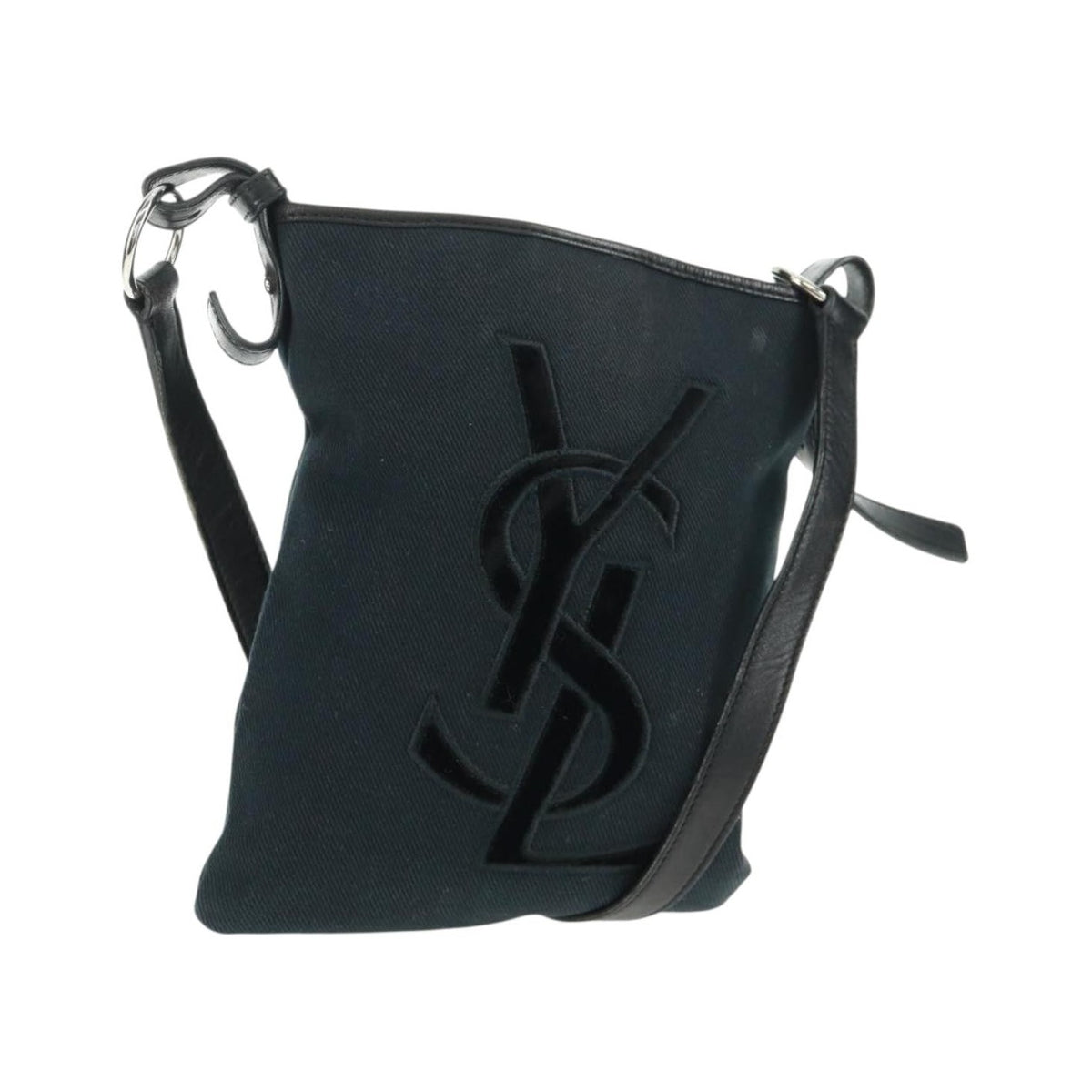 Saint Laurent Vintage Canvas, Black, Canvas, Handbag