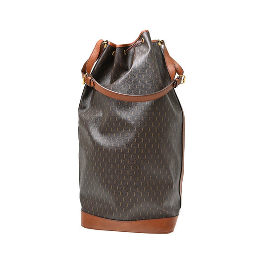 Saint Laurent Vintage Classic Monogram Drawstring Bucket Canvas, Brown, Canvas, Shoulder Bag
