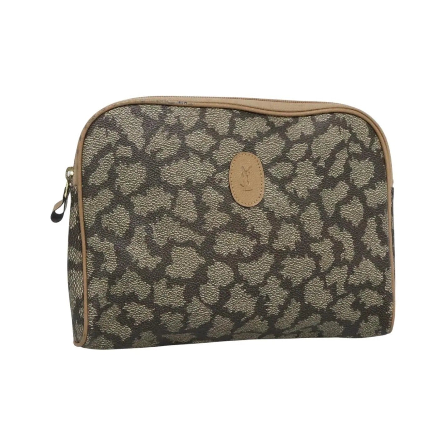 Saint Laurent Vintage Clutch PVC, Gray, Canvas, Clutch