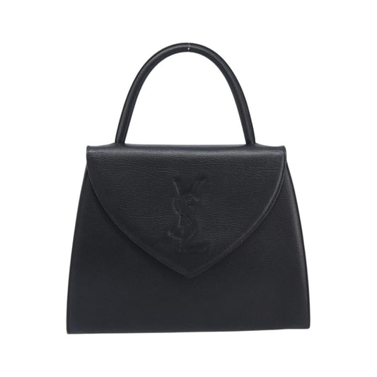 Saint Laurent Vintage Flap Top Handle Bag Caviar Leather, Black, Leather, Handbag